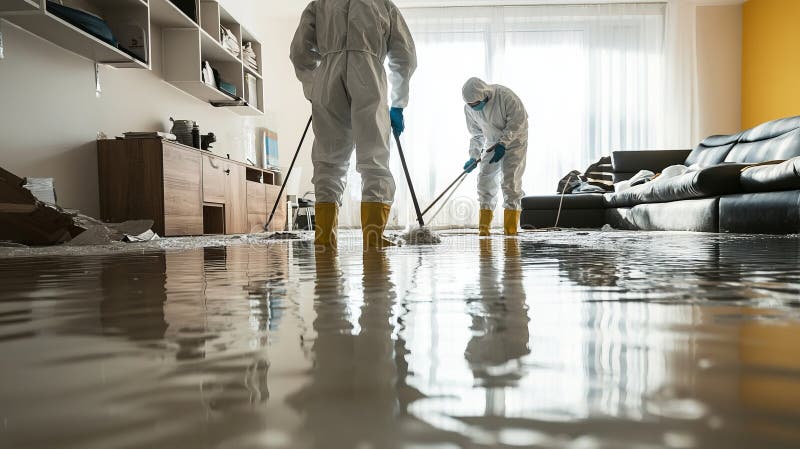 Restoration team in protective gear